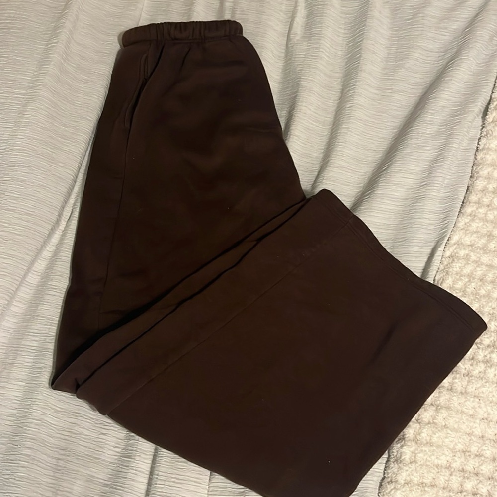 h&m brown wide leg sweats - Picture 1 of 2